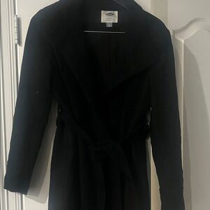 Maternity Black Belted Trench Coat